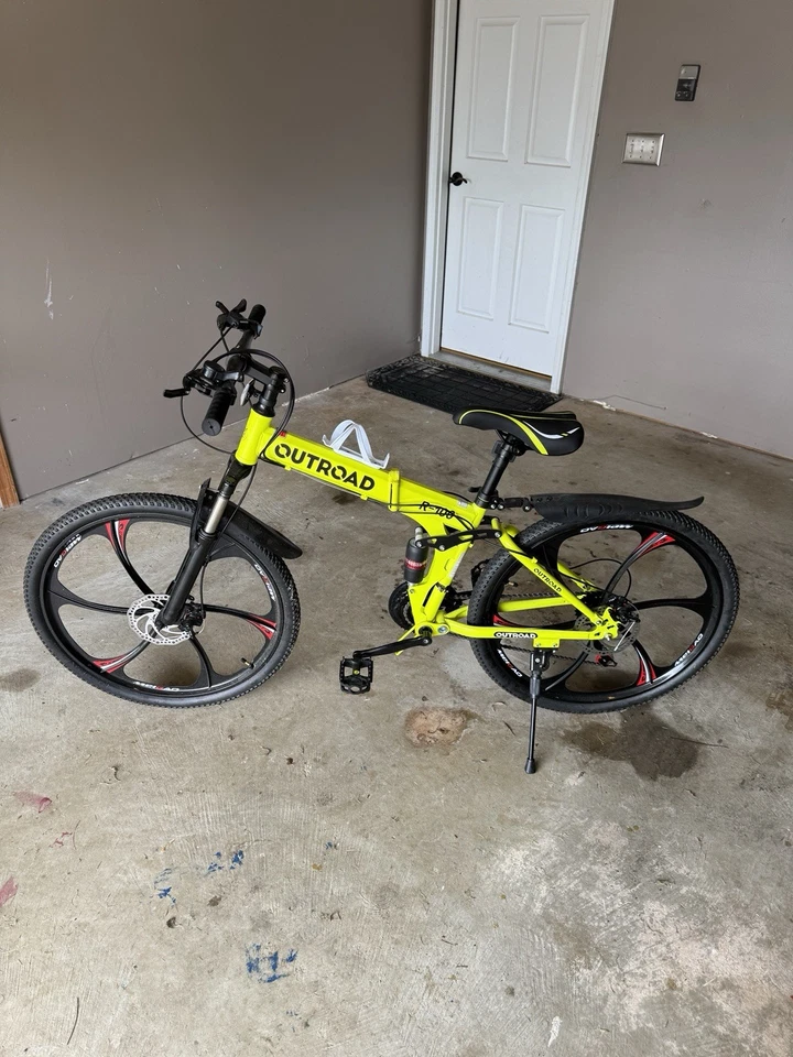 26" Folding Mountain Bike 21 Speed Men Bikes MTB Bicycle School Dual - Image 1 of 2