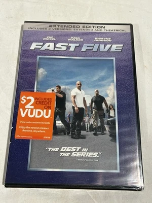 Fast Five DVD NEW Unrated & Extended Furious 5 Vin Diesel Paul Walker The Rock - Image 1 of 3