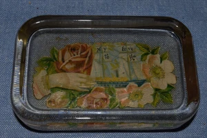 Antique Glass Paperweight Flowers - Picture 1 of 2