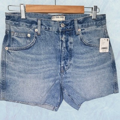 FREE PEOPLE  Ivy Mid Rise Shorts | Summer Shorts Denim  Shorts| 27W, RRP£68 - Image 1 of 4