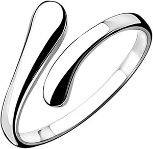 925 Sterling Silber verstellbarer Ring für Damen - schlichtes, offenes Banddesign - Bild 1 von 5
