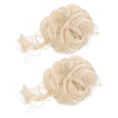  1 paio di chignon per ragazza. Pezzo di chignon ondulato e disordinato. Pezzo - Immagine 1 di 4