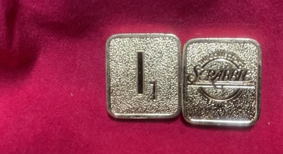Azulejo de repuesto Franklin Mint Scrabble oro 24K letra I Foto 1 de 2