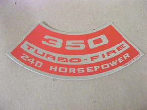 350 TURBO-FIRE 240 HORSEPOWER HP GM AIR CLEANER DECAL - Picture 1 of 1