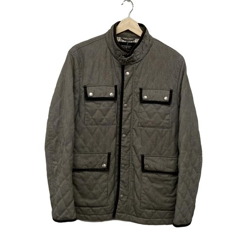 Autentico Burberry Black Label Cappotto Uomo Marrone Scuro Crema