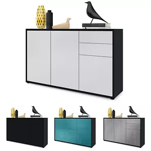 Kommode Sideboard Anrichte Schrank Ben V3 in Schwarz - Hochglanz und Naturtöne - Bild 1 von 93