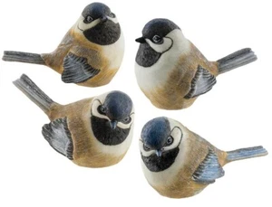 Juego de 4 estatuillas de pájaros de resina de garbanzo estilo rural decoración de la naturaleza - Imagen 1 de 6