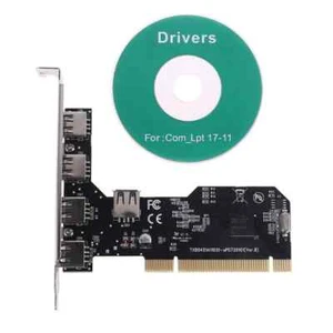 5 Ports USB 2.0 PCI Controller Expansion Card 480Mbps Converter NEC720101 Driver - Afbeelding 1 van 6