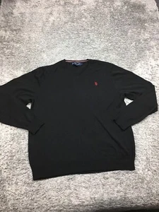 US Polo Assn. Sweater Mens Size XL Black V-Neck - Picture 1 of 12