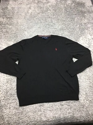 US Polo Assn. Sweater Mens Size XL Black V-Neck - Image 1 of 4