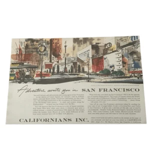 Vintage 1955 San Francisco Adventures Await Ad Advertisement - Picture 1 of 4