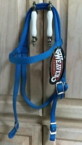 Weaver Leather Nylon Browband Headstall, Pony Size, 5/8" Wide, Blue, 35-2001 - Picture 1 of 2