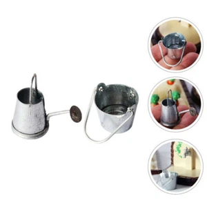 Miniature Metal Buckets Table Miniature Ornament Watering Kettle - Picture 1 of 12