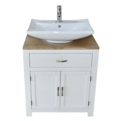 Bathroom Vanity Unit | White Wash Stand & Ceramic Basin Set 502PCB016 - Image 1 of 4