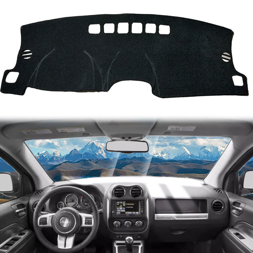 For Jeep compass 2011-16 black Non-slip Dash Board Cover Mat Dashboard Carpet 1p - Imagem 1 de 4
