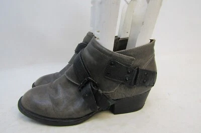 OTBT Mujer Talla 8 M Gris Cuero Cremallera Hebilla Tobillo Moda Botas Botín Foto 1 de 4