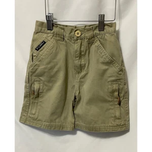Fubu Boys Cargo Bermuda Shorts Beige Slash Pockets Flat Front 4 - Picture 1 of 5