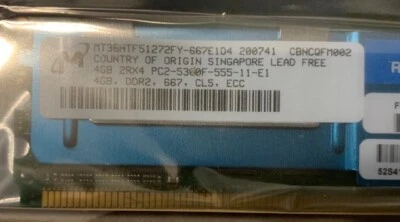 4GB Micron MT36HTF51272FY-667E1D4 DDR2 RAM / IBM PN:41Y2845 - Image 1 of 4