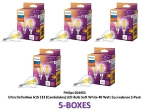 Philips 564450 Ultra Definition A15 E12 LED Bulb Soft White 40W 2PK (5-BOXES) - Picture 1 of 6