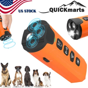 Dog Anti-Barking Deterrent Device Repeller Ultrasonic Bark Train w/ Flashlight - Picture 1 of 11