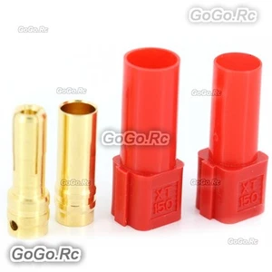1 par de conector bala de motor de corriente grande XT150 6 mm macho/hembra con manga roja - Imagen 1 de 1