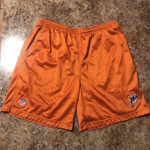 Reebok Miami Dolphins Vintage On Field Mesh Shorts NFL Orange Mens Large Cover