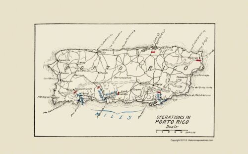 War - Puerto Rico Operations Spanish American War - 1898 - 23.00 x 37.11
