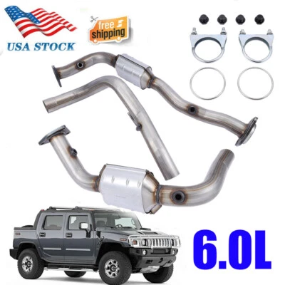 Left & Right Side Exhuast Catalytic Converter For Hummer H2 2003 2004 2005 2006 - Imagem 1 de 4