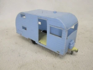 Jouet ancien années 60 Tootsie bleu plastique camping car remorque voyage - Photo 1/7