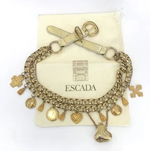 Vintage Escada Charm Belt w Original Sleeve Signed - Picture 1 of 9