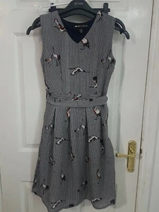 Baby Striped Bird Pattern Dress Size 8 Mela London - Picture 1 of 4