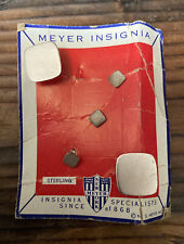 VTG Meyer Insignia MILITARY ARMY Brushed Sterling Silver Square Cufflinks Studs
