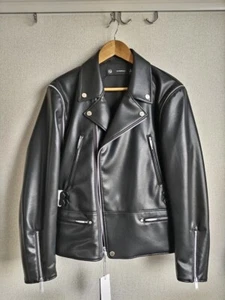 UNDERCOVER x GU DOUBLE RIDERS JACKET BLACK M Size Men's Zipper Leather Japan New - Picture 1 of 8