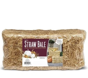 20" FloraCraft Decorative Straw Hay Bale 20"×9"×8" - Picture 1 of 6