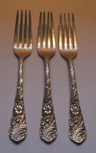 1 de 3 HORQUILLA REGULAR DE PLATA ESTERLINA FLORA BY REED & BARTON MONOGRAMA 7 1/4" - Imagen 1 de 6