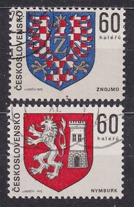 CZECHOSLOVAKIA 1975 SC#2000/01 USED pair, Coats of arms of CS cities (V). - Picture 1 of 1