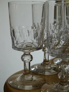 SAINT LOUIS 4 ANCIENS VERRES A PORTO CRISTAL MODELE LABRUYERE ht 11,5 cm 1900 - Picture 1 of 15