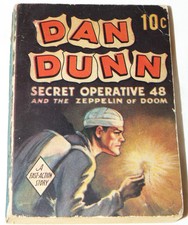 Dan Dunn Secret Operative 48 & the Zeppelin of Doom - N. Marsh 1938 Dell pb RARE