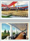 2 Postcards Swampscott, Ma ~ New Ocean House Convention Hall Veranda C1940s