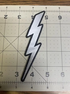 Lightning Bolt (left) Biker Style Iron/Sew On Patch - Picture 1 of 2