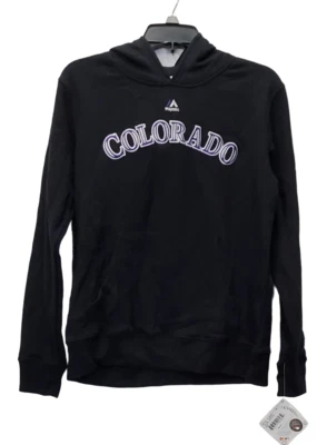 Majestic Athletic YOUTH Colorado Rockies Pullover Hoodie, Black - Large Foto 1 de 4