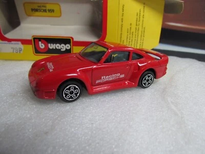 BURAGO MODELS -  PORSCHE 959 TURBO- RED  - 1/43 scale OLD SCHOOL TOY CAR - 4161 - Image 1 of 4