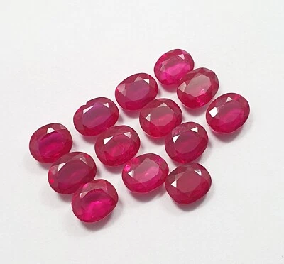 38.40 Ct Mozambique Blood Red Ruby Oval Cut Calibrated Lot AAA Loose Gems 9x7 MM - Image 1 of 4