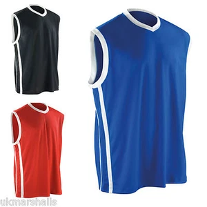 SPIRO MEN'S SPORTS BASKETBALL TOP SMALL UP TO 4XL SR278M - Picture 1 of 5