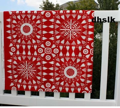 IKEA Christmas FABRIC Snoa Flinga RED White Scandi Tolle XMAS Stars Hearts  - Image 1 of 3