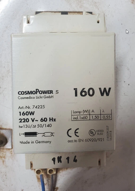 CosmoPower 160 Вт кубический дроссельный балласт для солярия 220 В 60 Гц #74225 — детали для солярия - Изображение 1 из 1