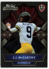 2021 JJ McCarthy Wild Card Alumination NIL Rookie 20 Stripe Red Foil
