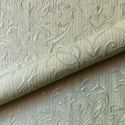 Tela de tapicería romántica pistacho damasco matelassé 108" Foto 1 de 4