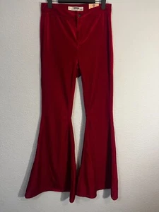 NWT Rock&Roll Denim Wms Corduroy Bell Bottom Jeans Red Bells Flare Pants 28-30 - Picture 1 of 5