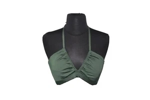Women's Kona Sol Shirred V-Neck Bikini Top, Green, Small bikini top, NWt - Picture 1 of 5